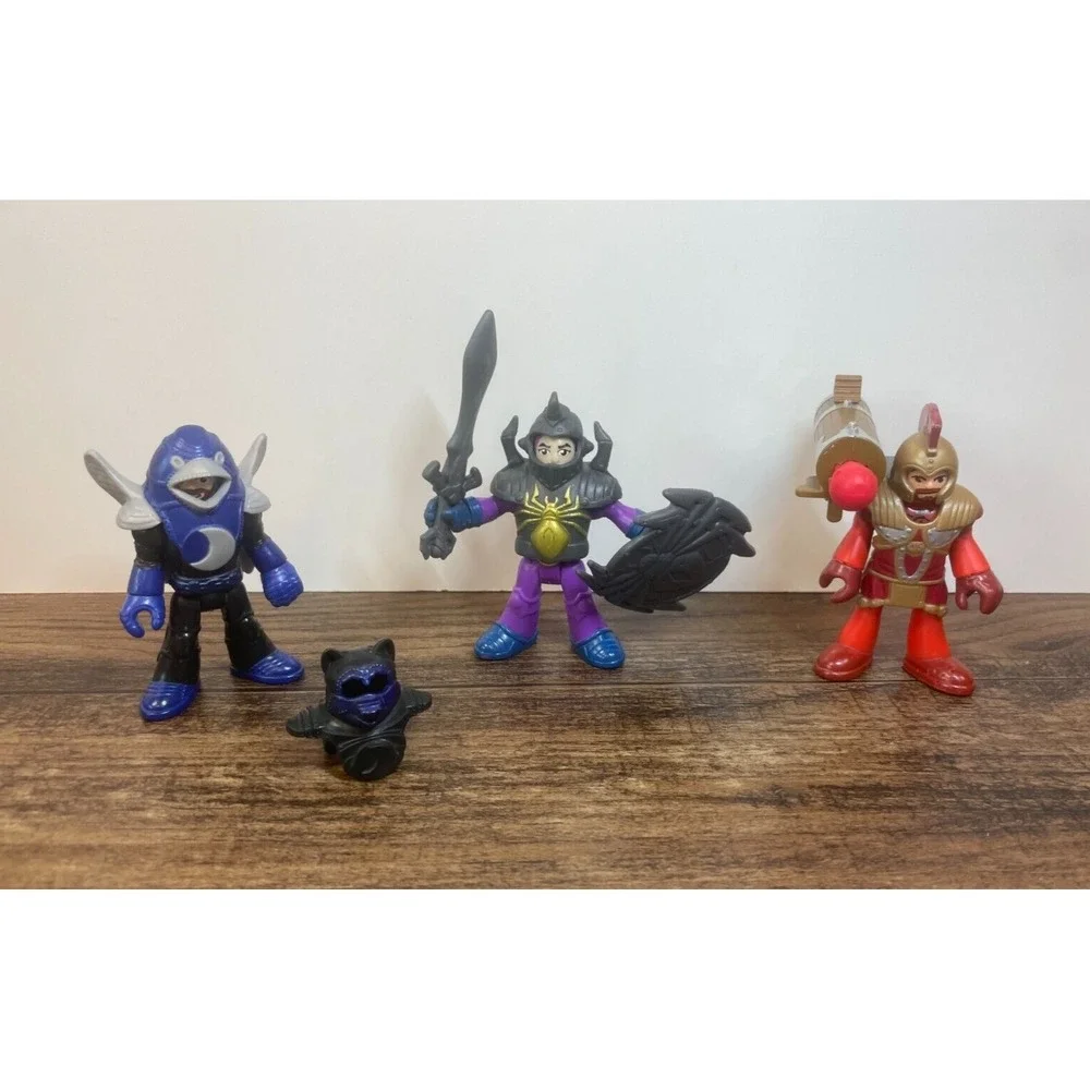 Lot of 3 Imaginext Knight Figures Armor Masks Shield Sword Moon